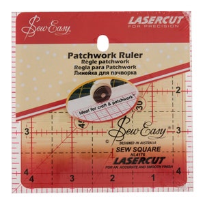 Cuci facile Quilters Craft Patchwork Template Quilting Ruler Rule Square 4.5 x 4.5in NL4176