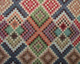 Pixelated Kilim Tapestry Fabric Curtain Upholstery Cushion Blanket Throws Blind