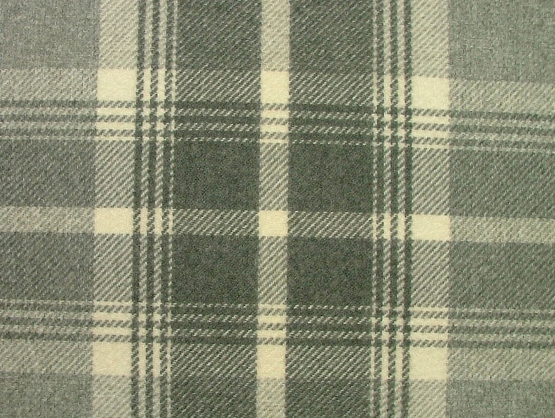 Dove Grey Balmoral Wool Effect Tartan Upholstery Curtain Fabric Plaid Fabric