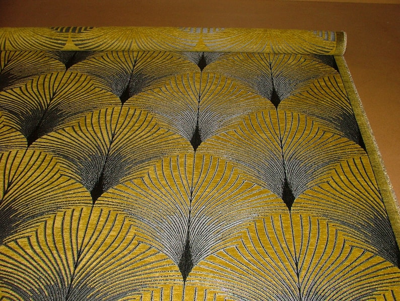New York Ochre queens Art Deco Velvet Fibre Naturelle Etsy