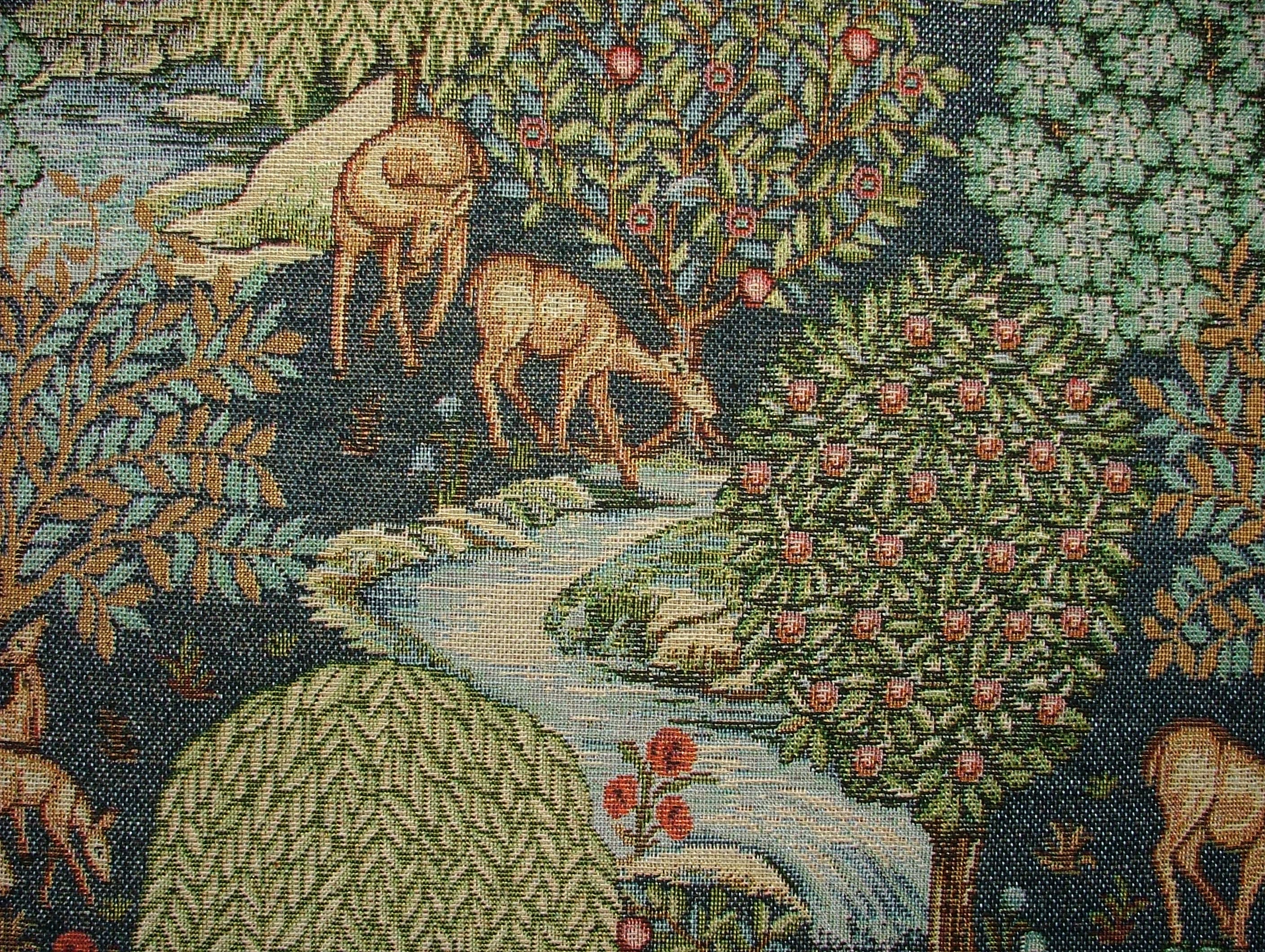 William Morris The Brook Navy Blue Tapestry Curtain Upholstery Cushion Craft Fabric