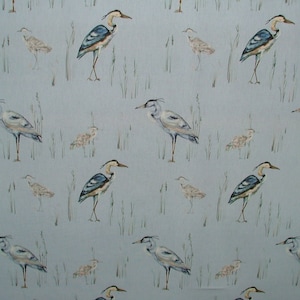 iLiv Herons Riviera Cotton Curtain Upholstery Cushion Roman Blind Bird Fabric