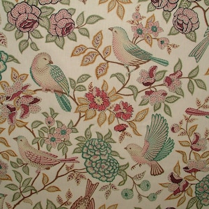 Morris Bird Floral Fern Curtain Upholstery Cushion Fabric William Morris Style