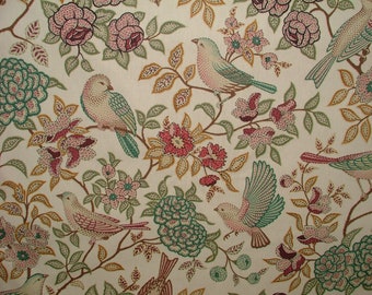 Morris Bird Floral Fern Curtain Upholstery Cushion Fabric William Morris Style