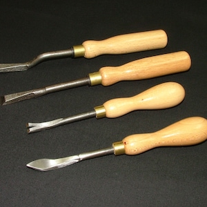 Upholstery Tool Kit 12 - Wooden Tack Staple Lifter Bent Chisel Straight Chisel