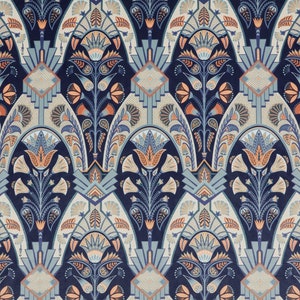 Art Deco Festival Moonlight Blue Plush Velvet Fabric Curtain Upholstery Cushion