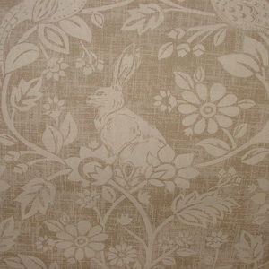 Heathland Hares And Game Birds Linen Cotton Designer Curtain Blinds Upholstery Fabric