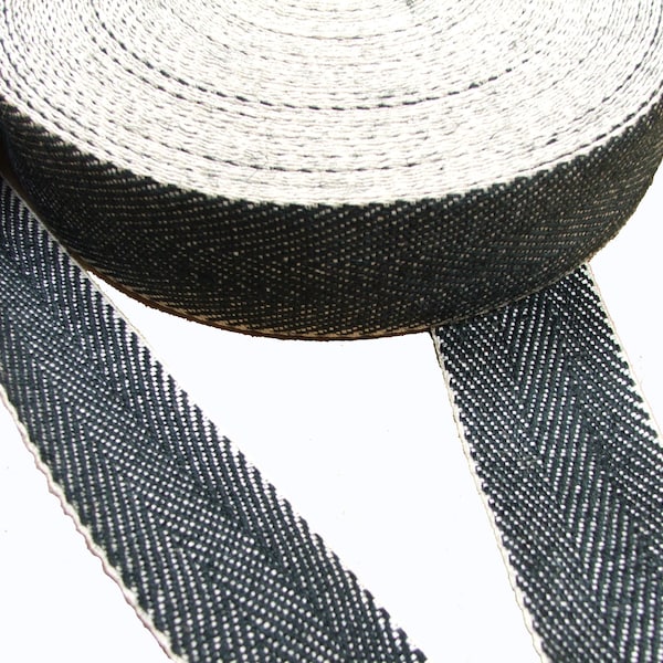 Extra Strong 2" Black And White Upholstery Furniture Seat Webbing