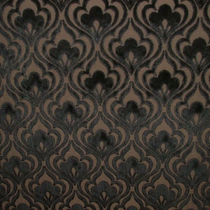 Tremezzo Black Extra Thick Plush Pile Velvet Fabric Curtain Upholstery Cushion