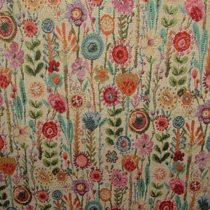 Cottage Garden Tapisserie en lin floral Tissu Rideau Tapisserie d'ameublement Jette