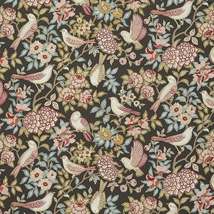 Morris Bird Floral Cedar Curtain Upholstery Cushion Fabric William Morris Style