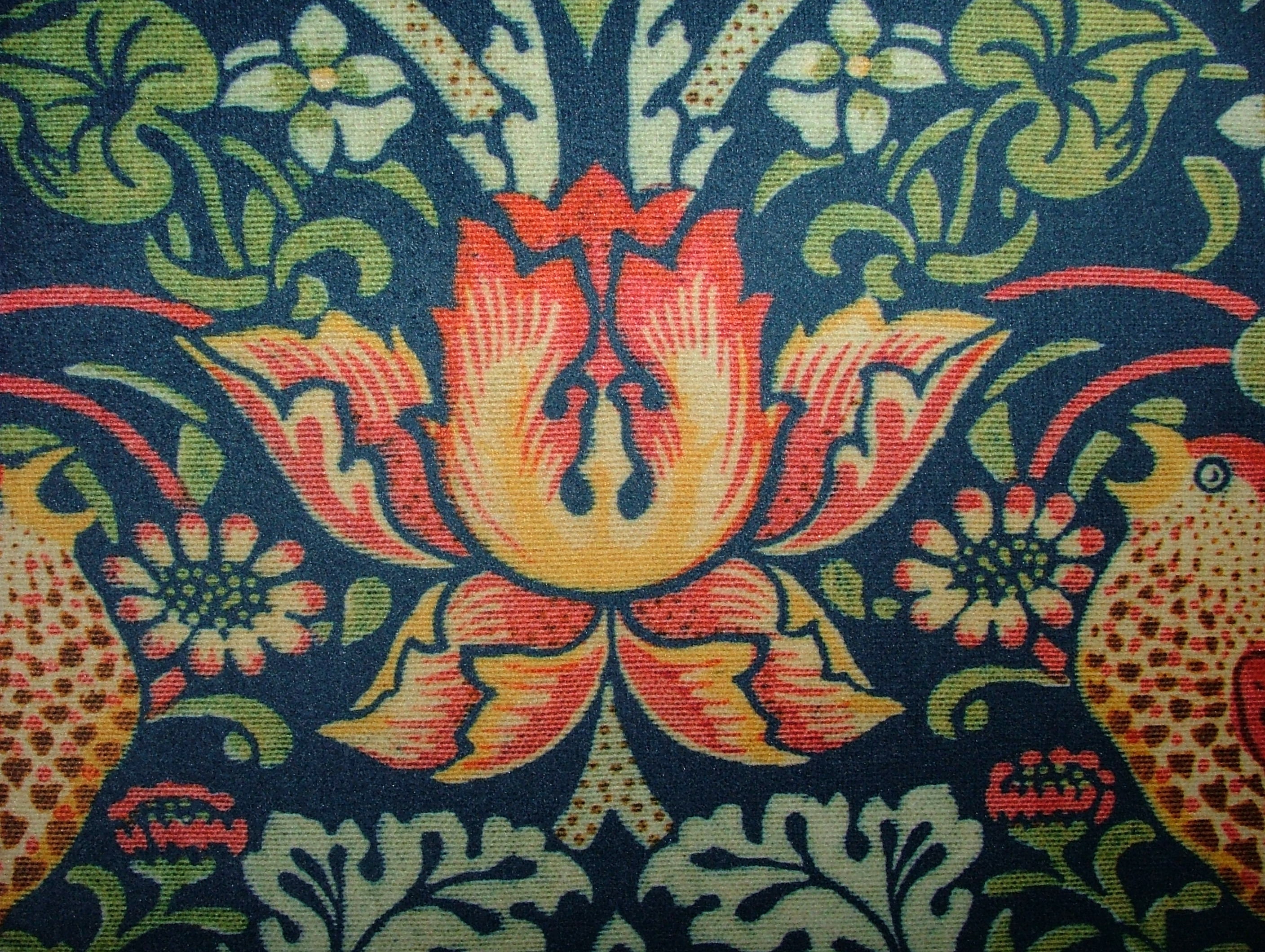 Cuscino Decorativo Quadrato 45x45 Cm - Federa In Tessuto Con Design Strawberry Thief Di William Morris - Blu
