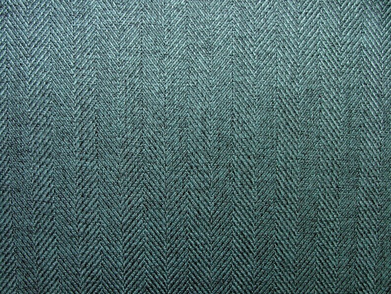 Blue Herringbone Tweed Wool Effect Washable Upholstery Etsy