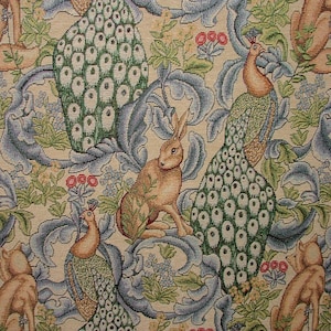 Tapiz natural de bosque de William Morris, tela para tapicería, cojín y silla