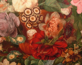 Masterpiece Artistic Golden Age Floral Velvet Fabric Curtain Upholstery Cushion