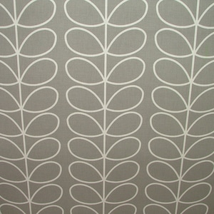 Designer Orla Kiely Linear Stem Silber Baumwolle Vorhang Polster Handwerk Stoff
