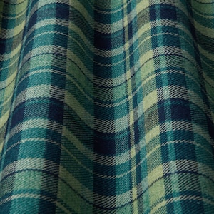 Tessuto per tende e cuscini di qualità per tappezzeria in misto lana Ocean Highland, motivo tartan a quadri