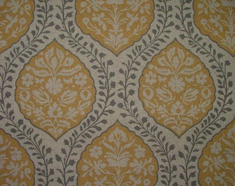 Tela para cortinas provenzal, mezcla de lino amarillo ocre, para cojines, tapicería, persianas, uso artesanal.