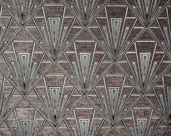 Gatsby Nerz (Eileen) Art Deco Samt Chenille Faser Naturelle Vorhang Polsterstoff