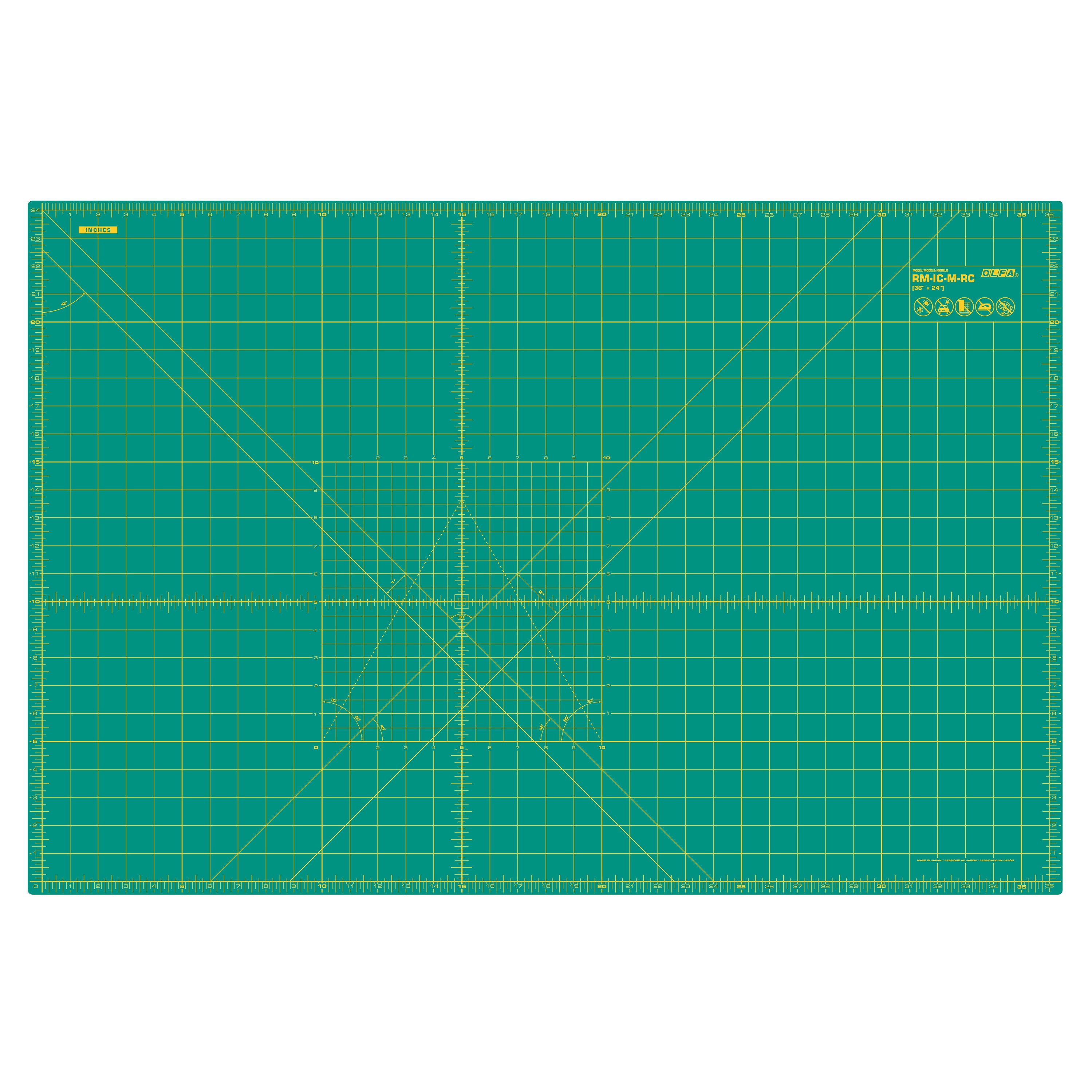 Olfa RM-IC-M-RC Cutting Mat 87.5 x 57.5cm / 35 x 23in Green