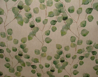 Eucalyptus Tree Leaf Green Linen Cotton Fabric Curtain Cushion Upholstery Craft Blind