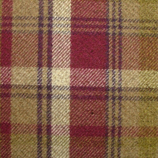 Elgin Heather Wool Effect Lavable Grueso Tartán Plaid Tapicería y Cortina Tela de Diseñador - Franqueo gratuito del Reino Unido