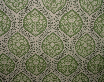 Tela de mezcla de lino verde salvia provenzal para cortinas, cojines, tapicería y persianas. Uso artesanal.
