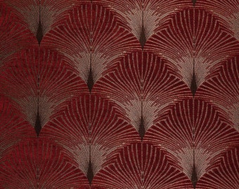 New York Claret (Broadway) Art Deco Velvet Fibre Naturelle Curtain Upholstery Cushion Fabric