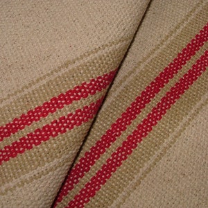Tessuto per tappezzeria di tende, cuscini, artigianato, in lino, 100% cotone, rosso francese, grana, sacco