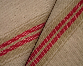 Red French Grain Sack 100% Cotton Linen Look Curtain Upholstery Cushion Craft Fabric