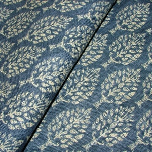 Spruce Tree Sapphire Blue Cotton Curtain Upholstery Cushion Roman Blind Fabric image 2