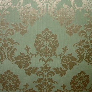Duck Egg Madagascar Designer Curtain Brocade Damask Upholstery Cotton Fabric