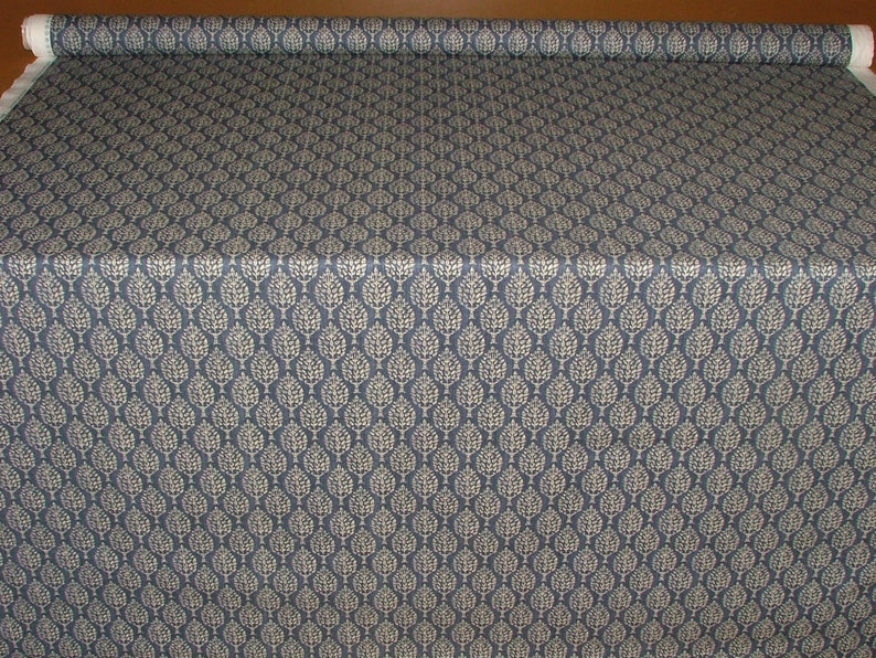 Spruce Tree Sapphire Blue Cotton Curtain Upholstery Cushion Roman Blind Fabric image 4