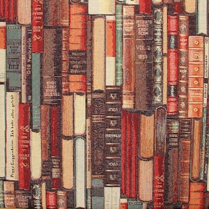 Library Books Tapestry Fabric Curtain Upholstery Cushion Blanket Throws Use