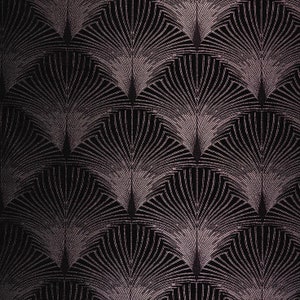 New York Black (Staten) Art Deco Velvet Fibre Naturelle Curtain Upholstery Cushion Fabric