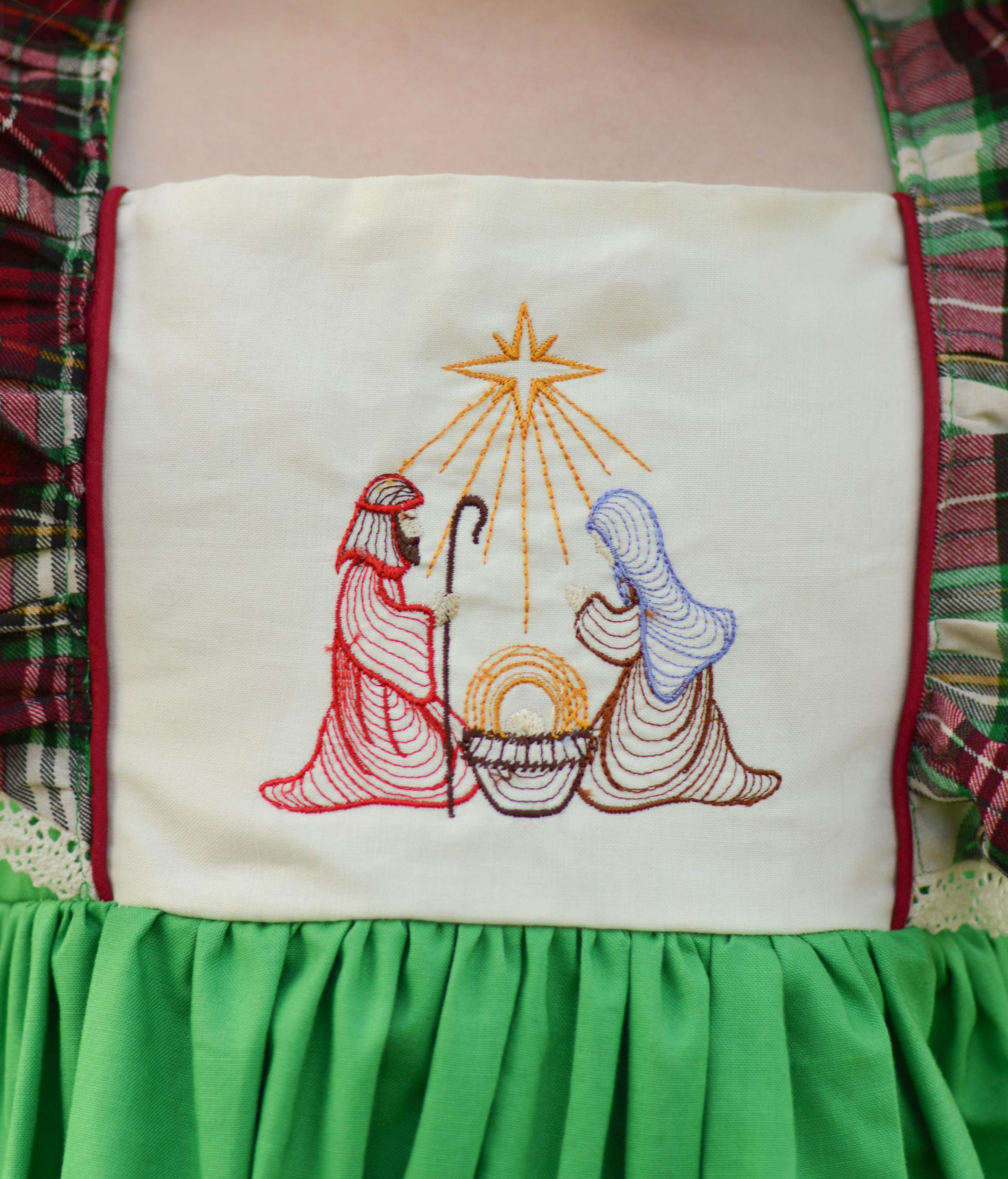 Girls Nativity Christmas Dress Cute Christmas Dress Green Etsy