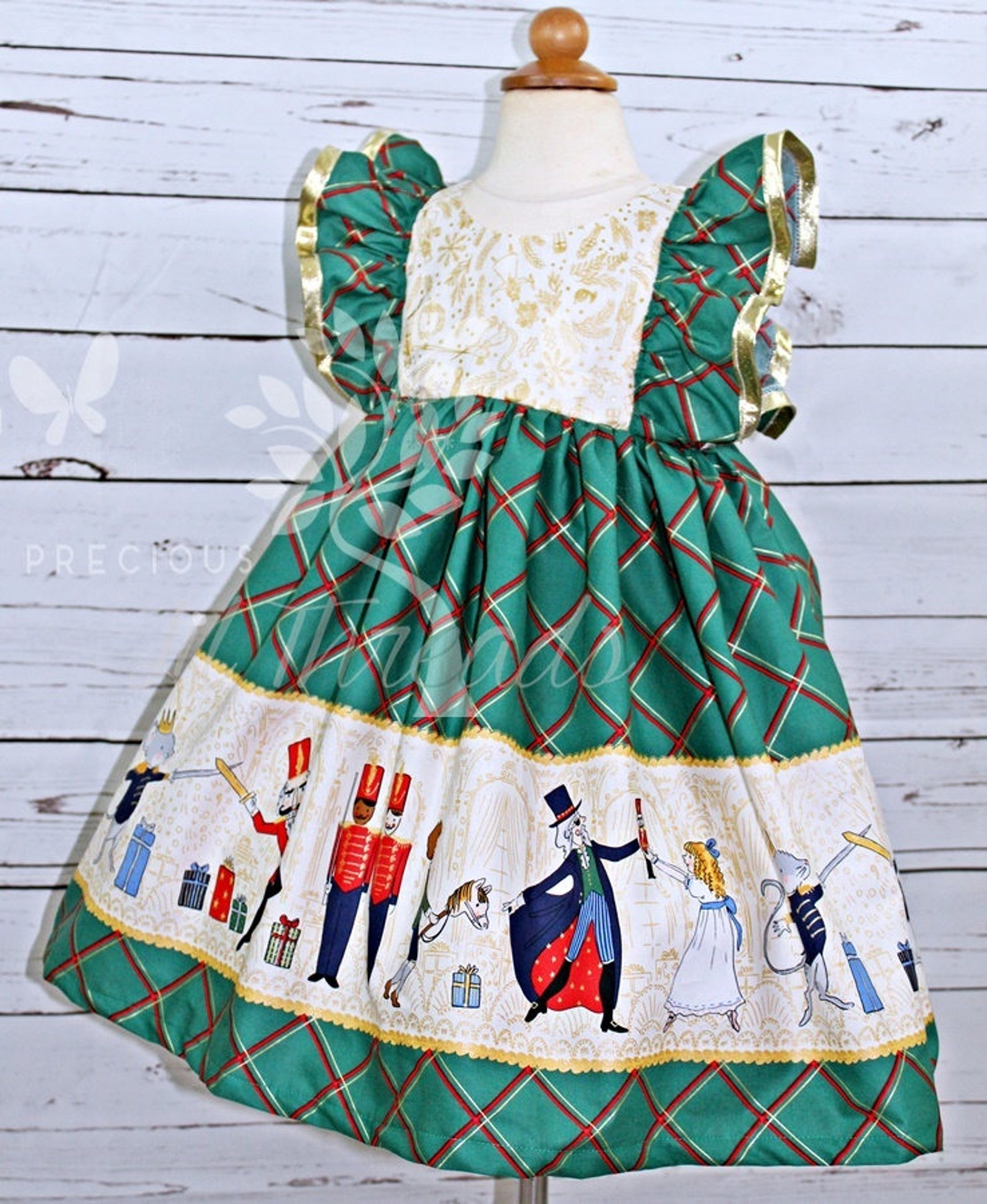 Girls Nutcracker Dress Green Blue Burgundy Red Toddler Etsy