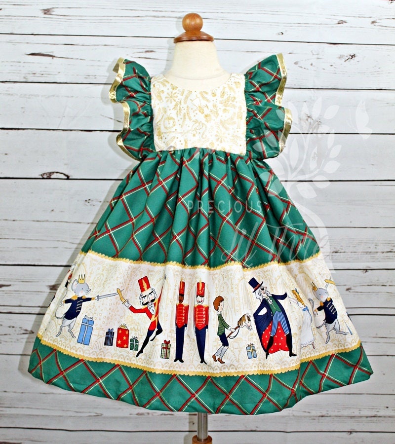 Girls Nutcracker Dress Green Blue Burgundy Red Toddler Etsy