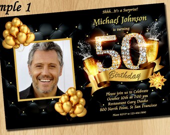 50th birthday invitations etsy