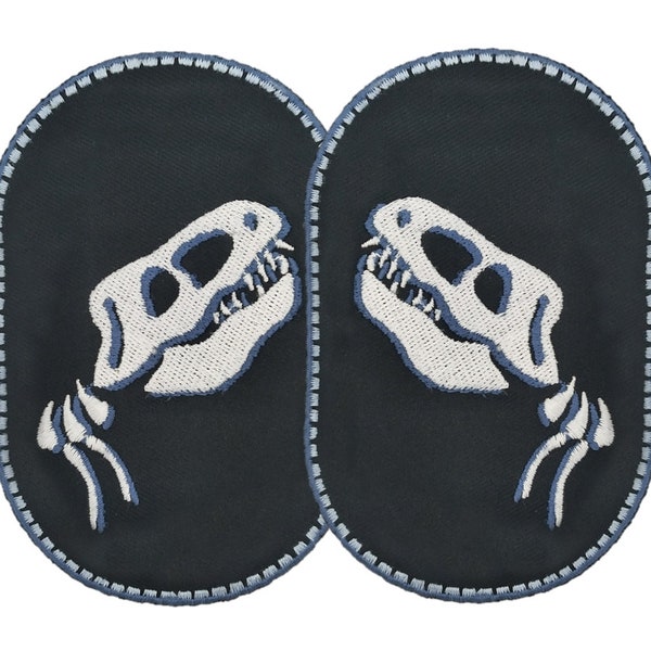 T-rex iron-on knee patches (sold in pair) to repair holes in childrens jeans