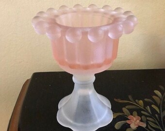 Frosted Pink Glass Candle Holder Free Shipping Candlesticks