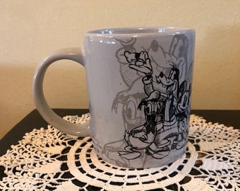 Gray Mickey Mouse  Goofy and Donald Duck Coffee Mug Cup Free Shipping