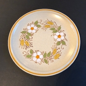 Vintage Prairie Flowers Dinner Plate Free Shipping Hearthside Garden Festival Hand Painted Stoneware Seventies Replacements