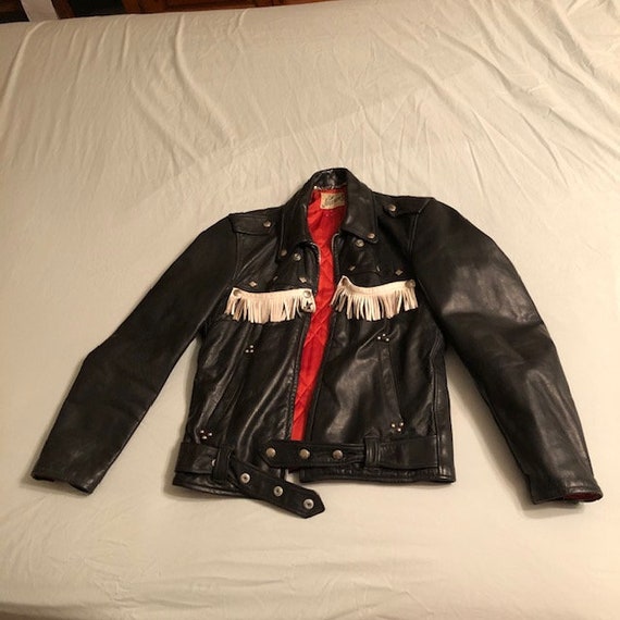 Vintage Julesons Julius & Sons Fringed Genuine Bla