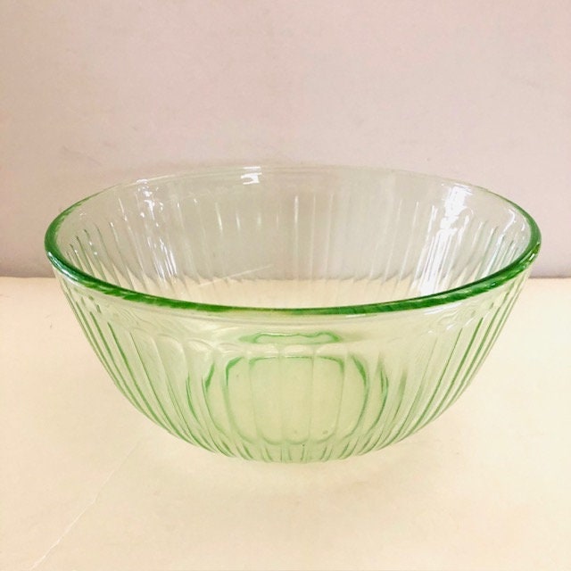 Vintage Pyrex Green Glass Ribbed Mixing Bowl 7403-s 10 Cup
