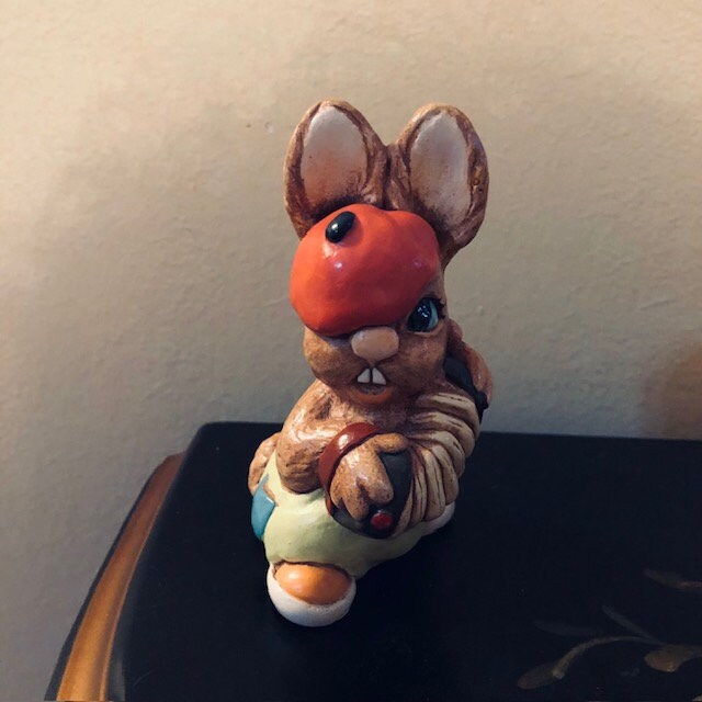 Vintage Pendelfin Rabbit With Accordion and French Beret Hand Painted ...