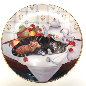 Franklin Mint Cat Nap Plate - Etsy