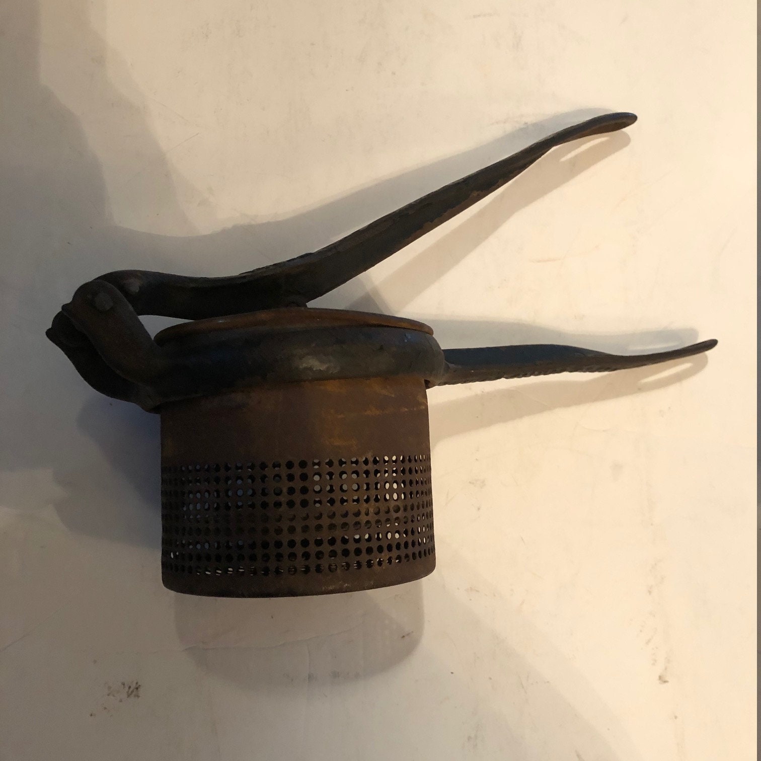 Vintage Antique Cast Iron Potato Ricer Masher Shabby Farmhouse Etsy UK