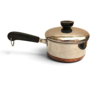 Vintage Revere Ware Copper Clad One Quart Cook Pot with Lid Clinton