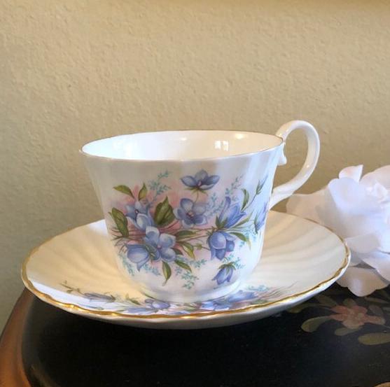 Royal Stuart Bone China Blue Forget Me Nots Flowers Floral Teacup